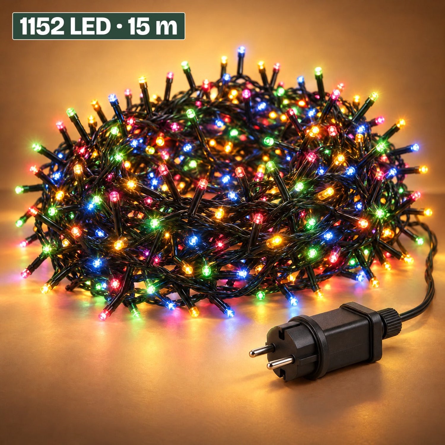 Levano Kerstboomverlichting 1152 LED 15 m Multicolor - Kerstverlichting Binnen en Buiten - Clusterverlichting - Kerstlampjes - Kerstboom Lampjes - Kerstversiering - Kerstlichtjes - Treecluster - Sfeerverlichting - LED Lichtsnoer - IP44