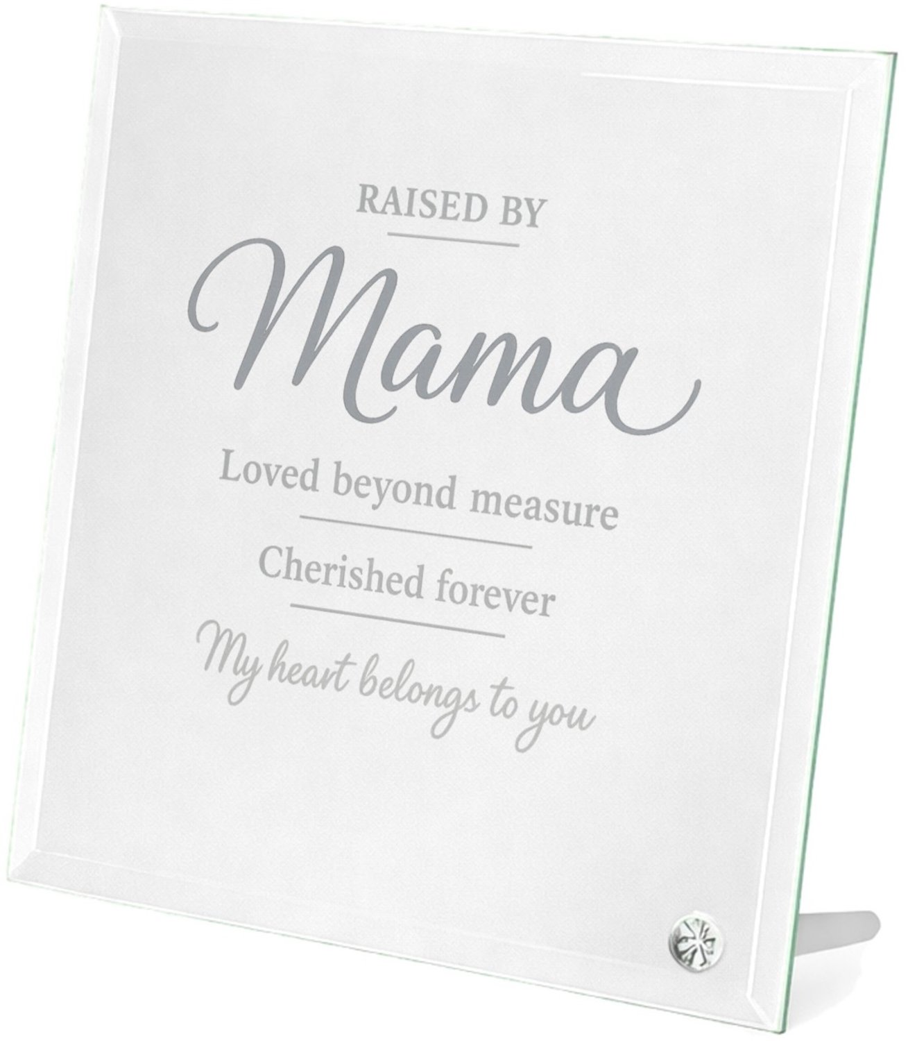 Mr Cadeautjes Glasframe 20 x 20 - design Teder typografisch design met een groot kernwoord en een zac | cadeau Wit