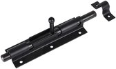 Starx Universeelgrendel Zwaar - Schuifgrendel van 175 mm - Met Knop en Sluitlus - Geschikt voor Hangslot - Vervaardigd uit Metaal - Kleur Zwart - Universeel Toepasbaar op Deur en Raam