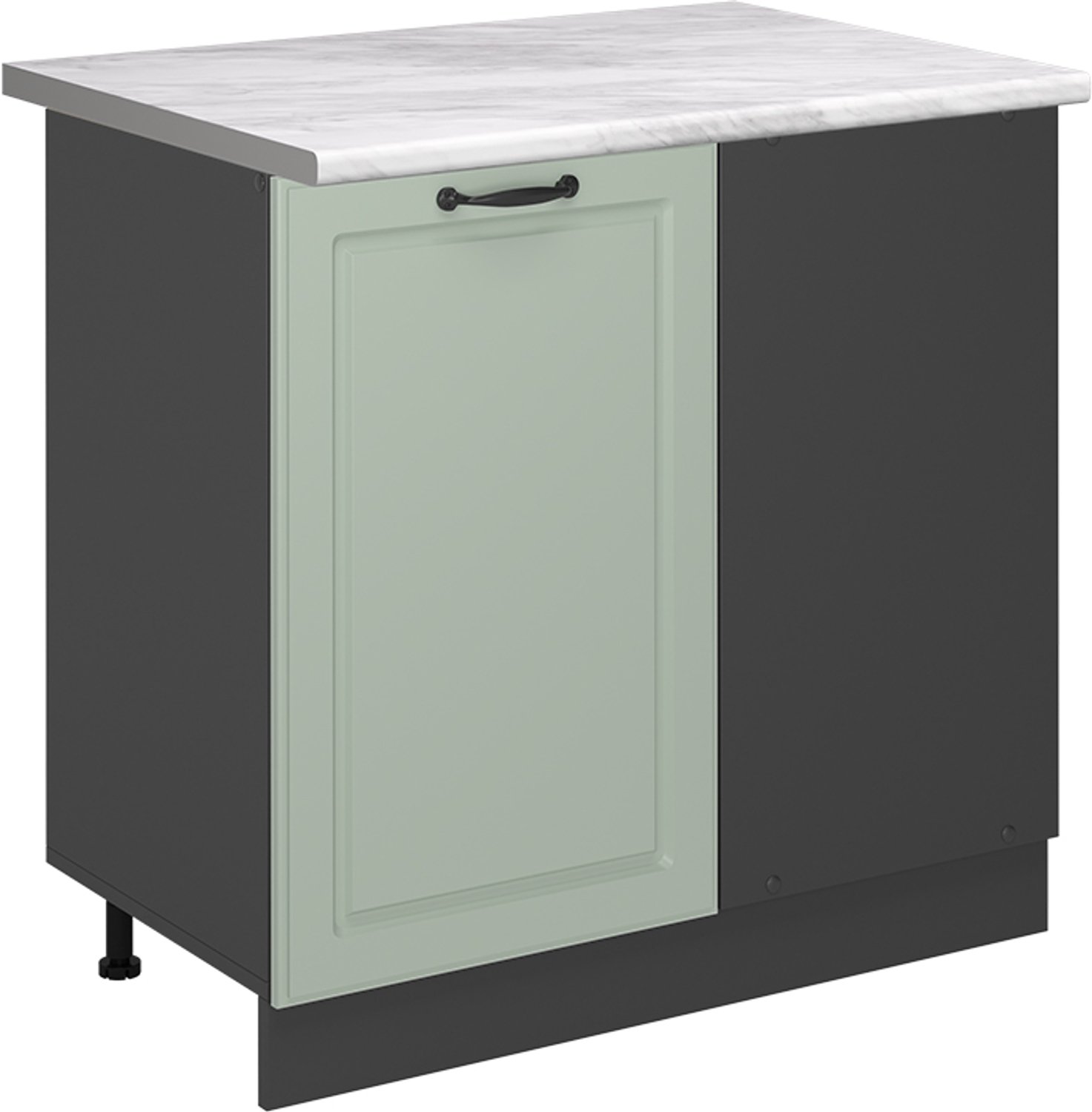 Vicco Hoekkast R-Line, Mint landelijk/Antraciet, 86 cm marmer werkblad