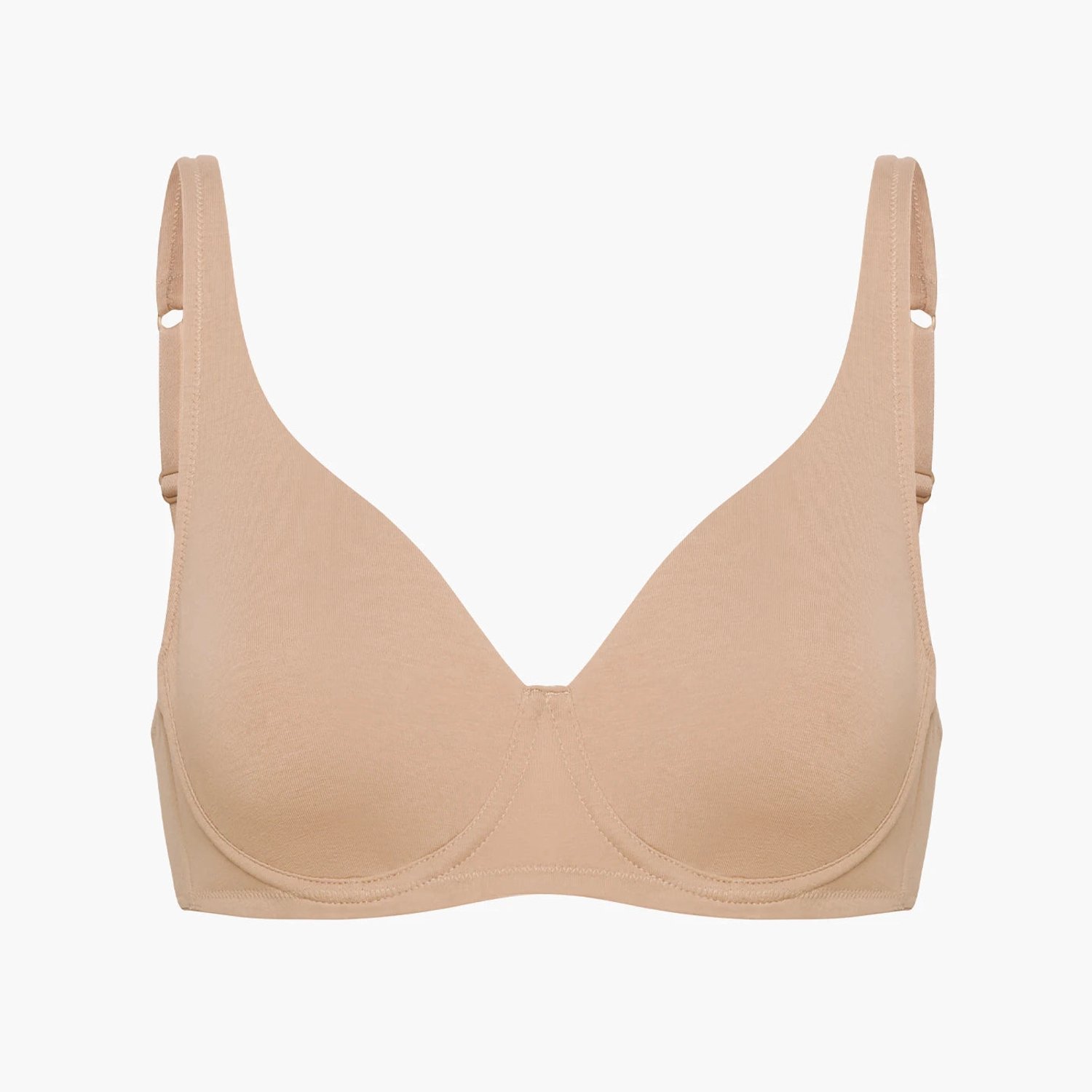 cfab Katoenen beugelbeha zonder vulling - Beige - 80B - BH Zonder Beugel Voorgevormd - Ondergoed - Naadlos