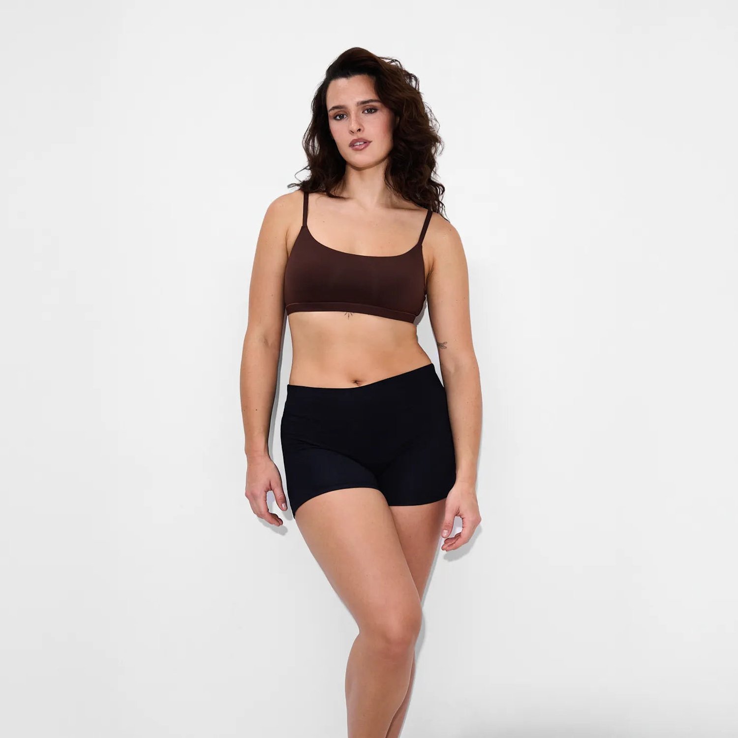 cfab Bralette met ronde hals - Bruin - S - BH Zonder Beugel Voorgevormd - Ondergoed - Naadlos
