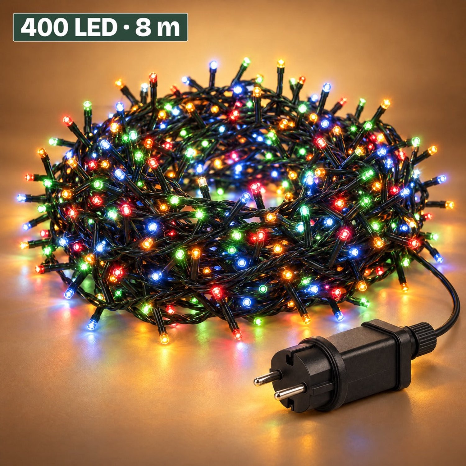 Levano Kerstverlichting Buiten 400 LED 8 m Multicolor - Kerstboomverlichting met Timer en Geheugen - Lichtfuncties - Lichtsnoer voor Binnen en Buiten - Microcluster - Clusterverlichting Kerstboom - Lichtslinger - Kerstlampjes
