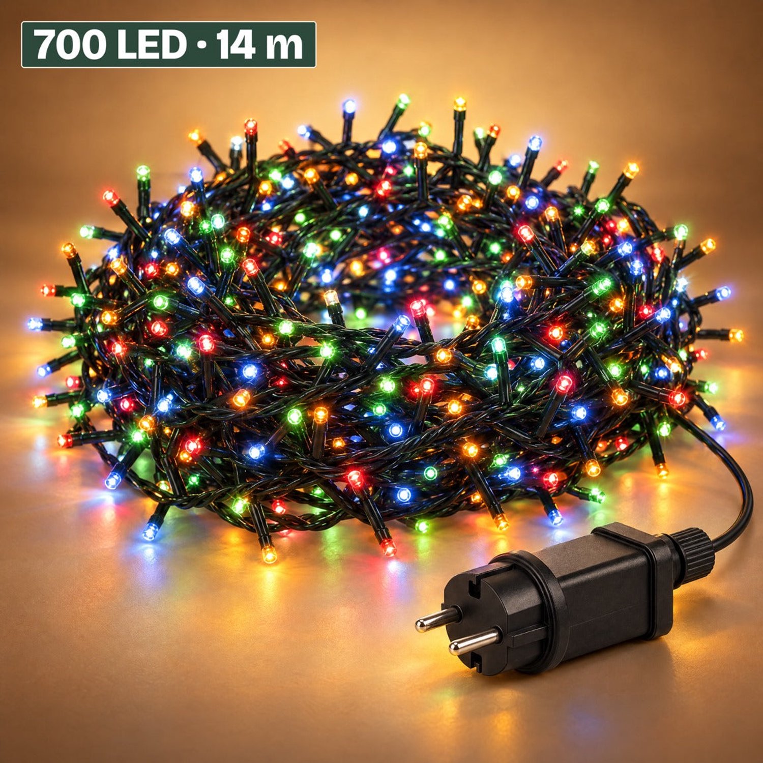Levano Kerstverlichting Buiten 700 LED 14 m Multicolor - Kerstboomverlichting met Timer en Geheugen - Lichtfuncties - Lichtsnoer voor Binnen en Buiten - Microcluster - Clusterverlichting Kerstboom - Lichtslinger - Kerstlampjes
