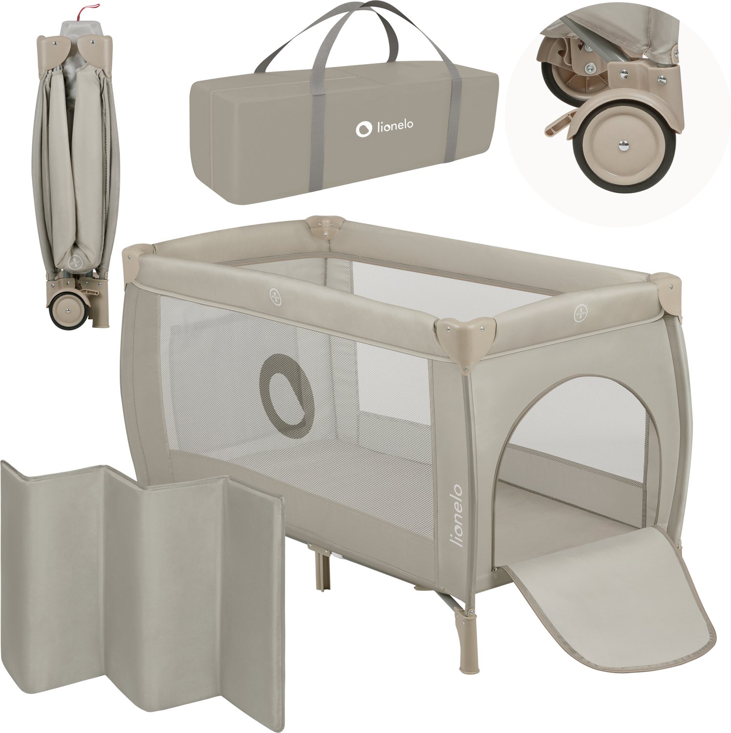 Lionelo Stefi Plus Reisbedje 2-in-1 met matras en draagtas