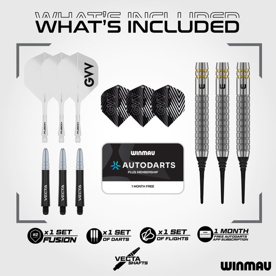 Winmau Gian van Veen W Max 90% - Soft Tip Darts van Winmau — afbeelding 4