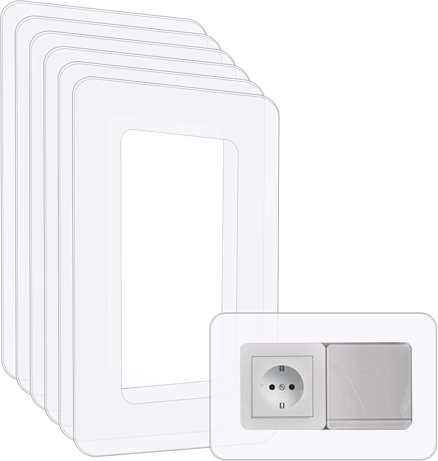 Lichtschakelaarbescherming - Transparant - 2-fach - Acryl Wandbescherming voor Lichtschakelaars en Stopcontacten