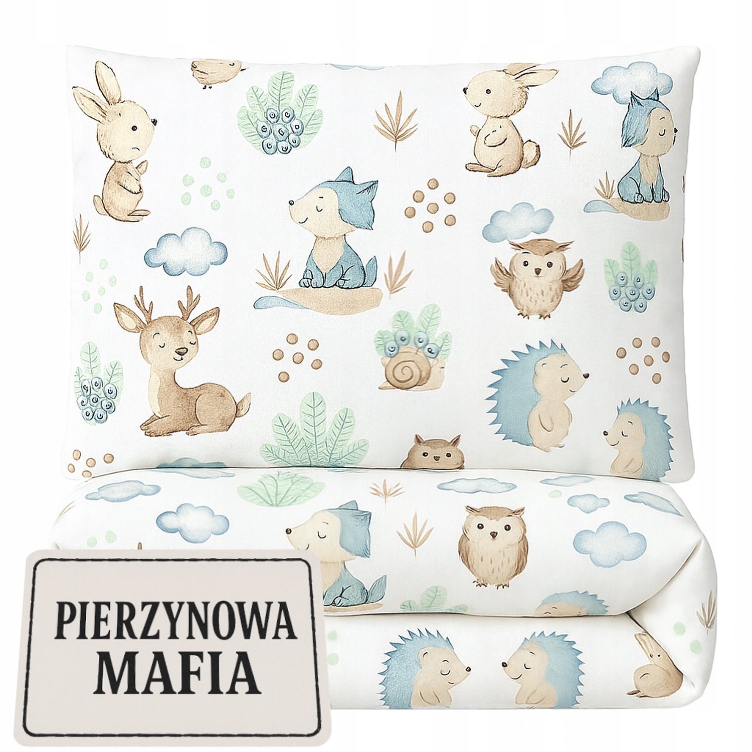 Kinderledikant Laken Set 90x120cm 100% Katoen met Dierenprint