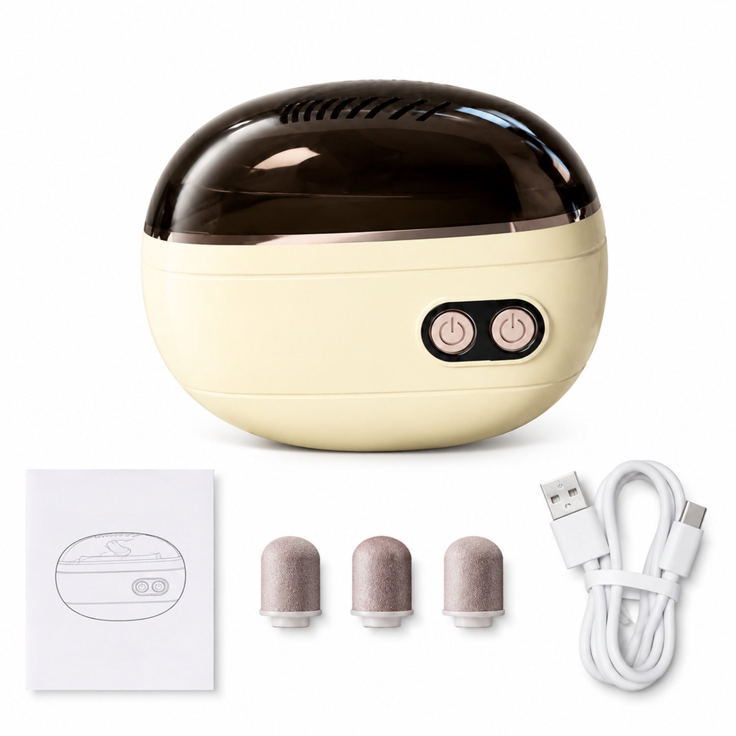 Elektrische nagelknipper - beige - voor dagelijks en thuisgebruik - inclusief handleiding en oplaadkabel