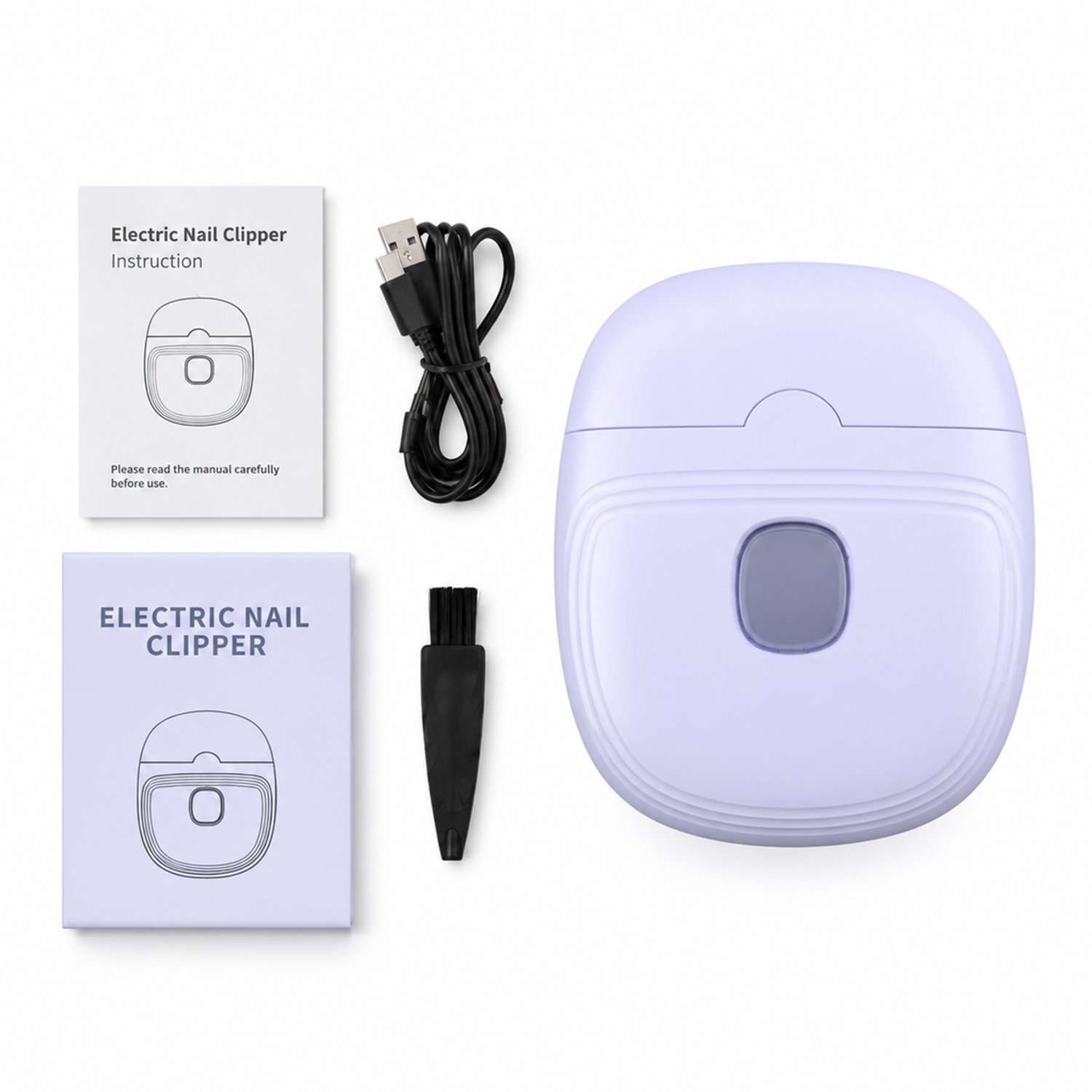 elektrische nagelknipper - Lichtpaars, 88,7 g - Eenvoudig ontwerp voor thuis - Engelstalige verpakking