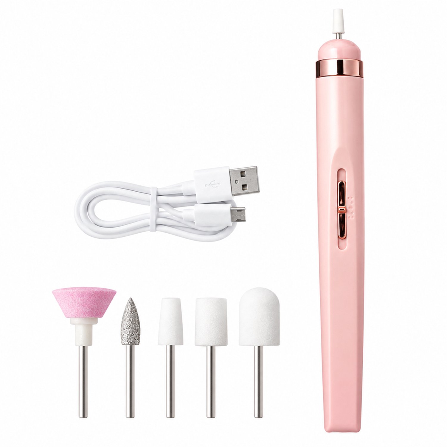 Elektrische nagelknipper - USB-oplaadbaar - LED-verlichting - Nagelverzorging - Roze set