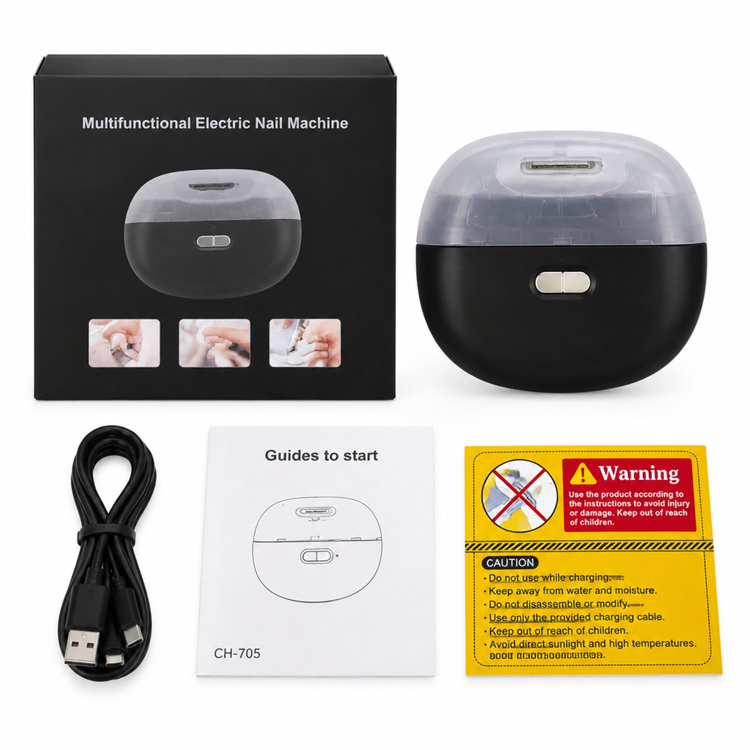 Elektrische nagelknipper - voor dagelijks nagelknippen - eenvoudig ontwerp - zwarte verpakking