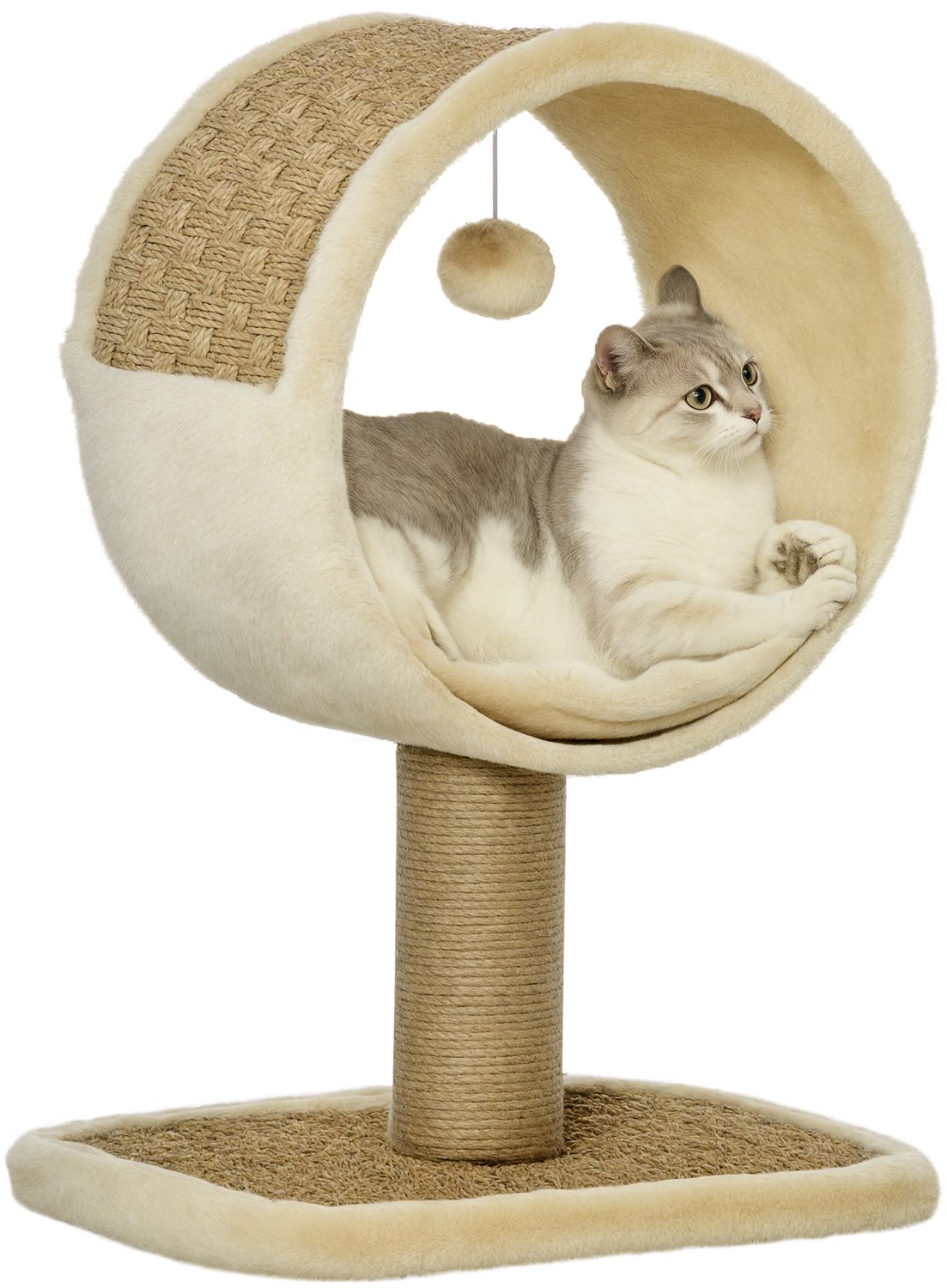 PawHut Krabpaal voor Katten, Spaanplaat - 40x30x56cm - Meerkleurig