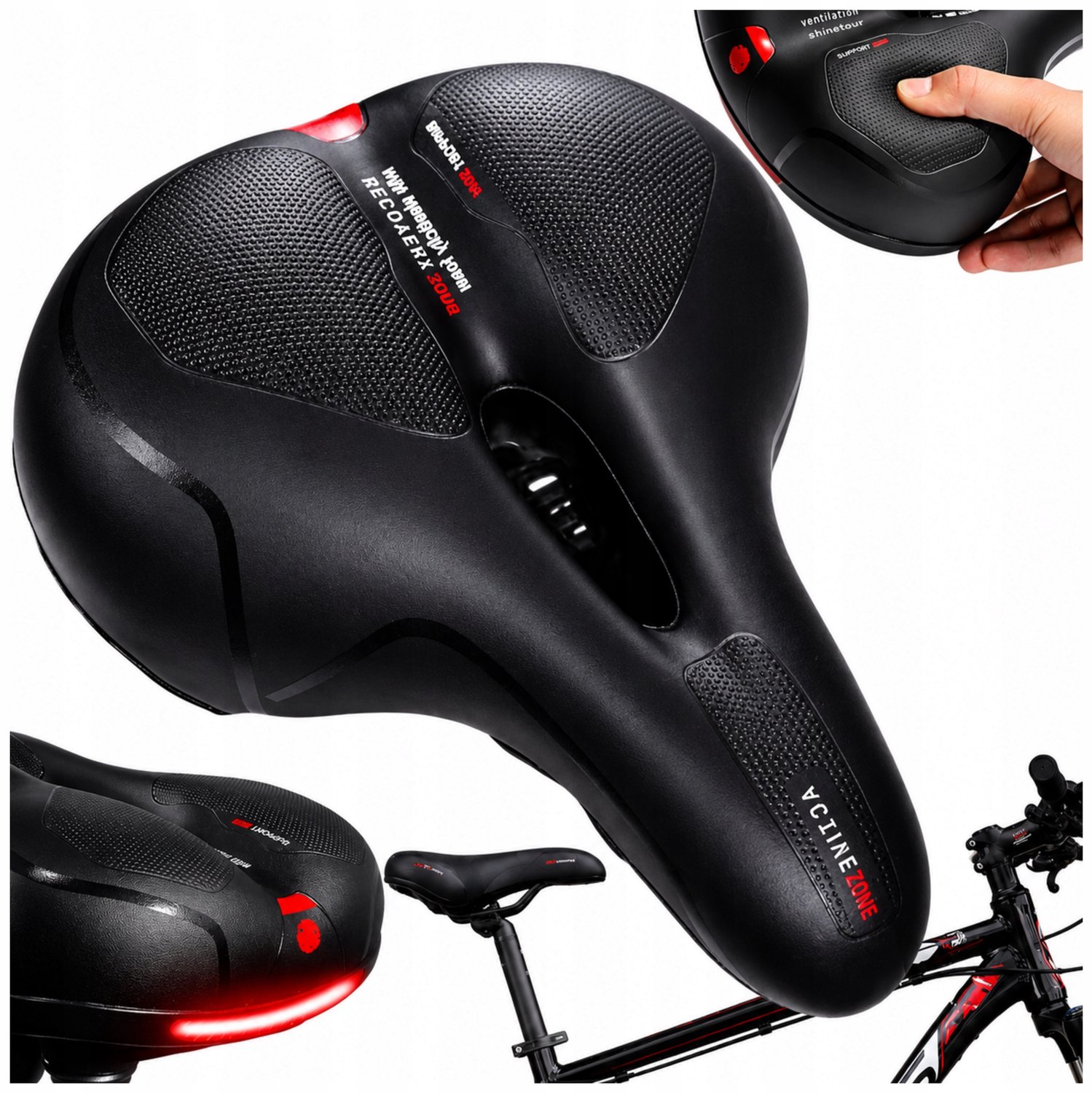Comfortabel Fietszadel - Breed, Geventileerd & Reflecterend