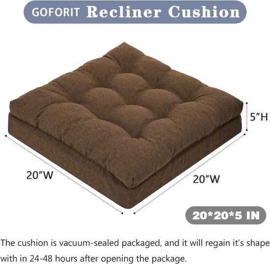 Dubbele Laag Geheugenfoam Zitkussen voor Senioren - Grote Stoelverhoger 50 x 50 x 12 cm, Antislip, Bruin, Comfortabel en Ondersteunend — afbeelding 5