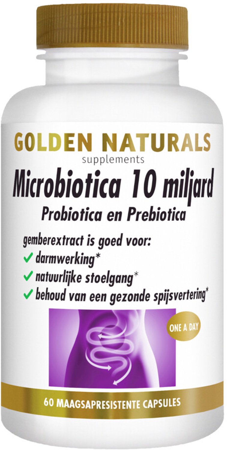 Golden Naturals - Microbiotica 10 Miljard - 2 x 60 vegacapsules - Voordeelverpakking