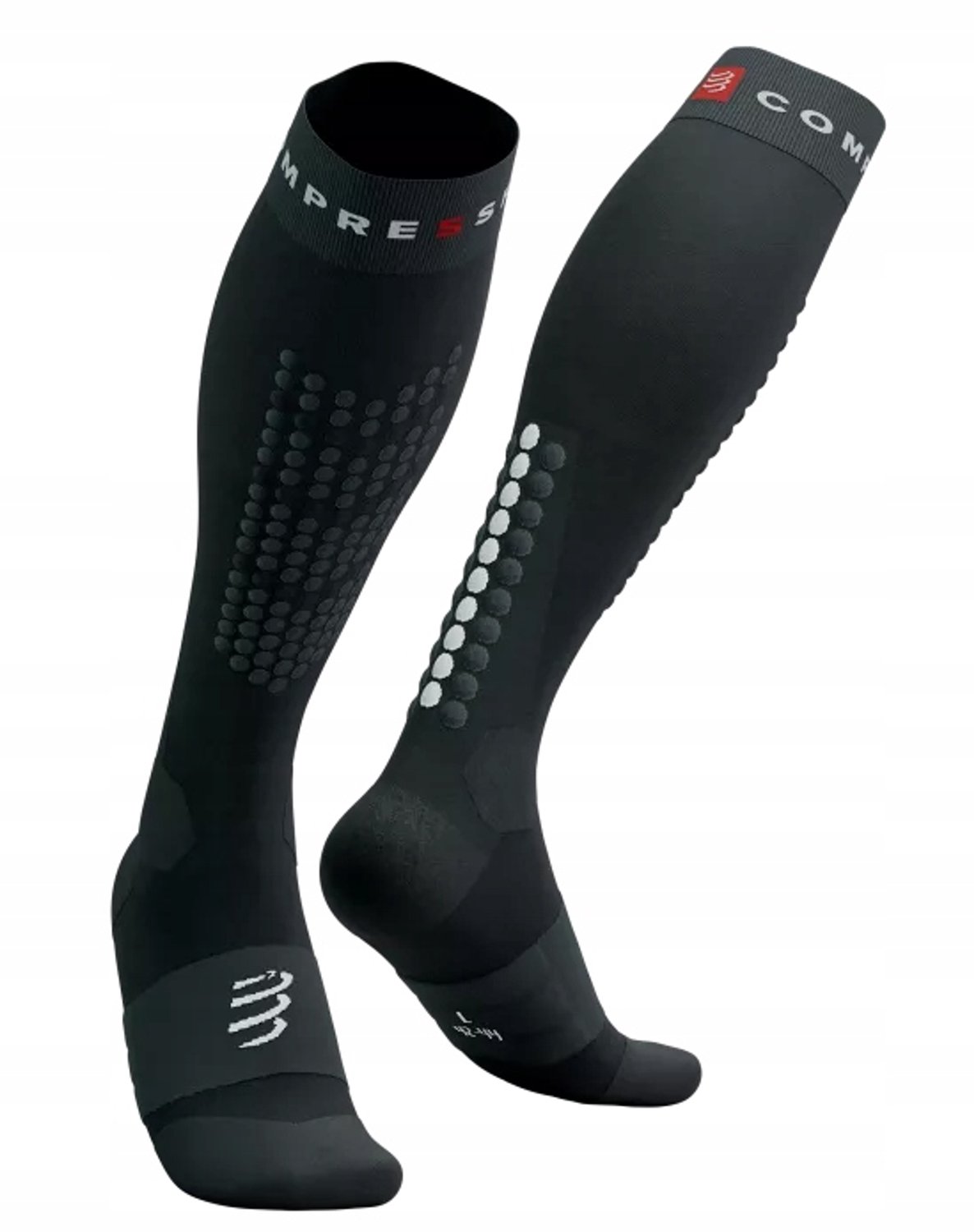 Compressport Alpine Ski Full Socks Warme Compressiesokken voor Skiërs Zwart