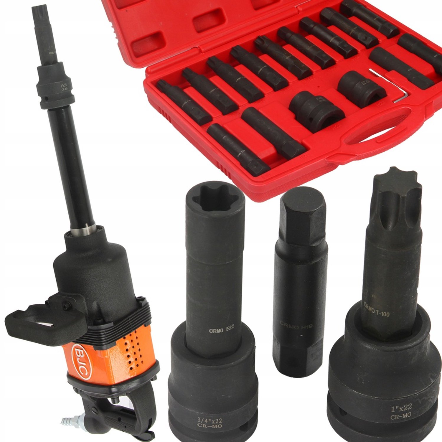 Slagmoerdoppen & Bits Set Torx Hex Imbus 3/4" 1" 16 Delig