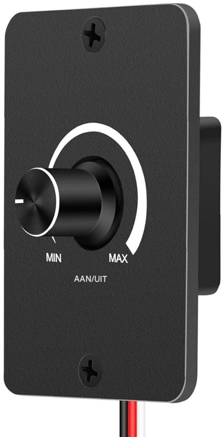 SSTRWGOOD 12V LED Dimmer - Handmatige PWM Dimmschakelaar - 5A Stuwdimmend voor LED Strip, Lampen en Halogeen - Geschikt voor Wohnmobil, Boot en LKW - Kunststof Behuizing - Afmetingen 7x5cm