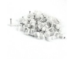 Aexit kabelklemmen - Bevestiging 10mm breedte met bevestigingsnagels - 100 stuks wit