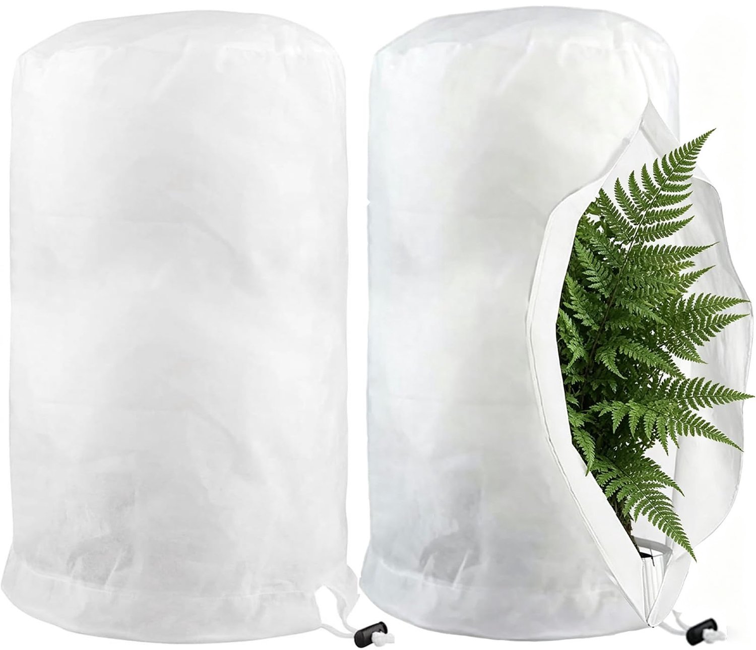 Famanu - Plantenafdekking - Beschermt planten tegen vorst - Duurzaam polyester - Groen 2 stuks
