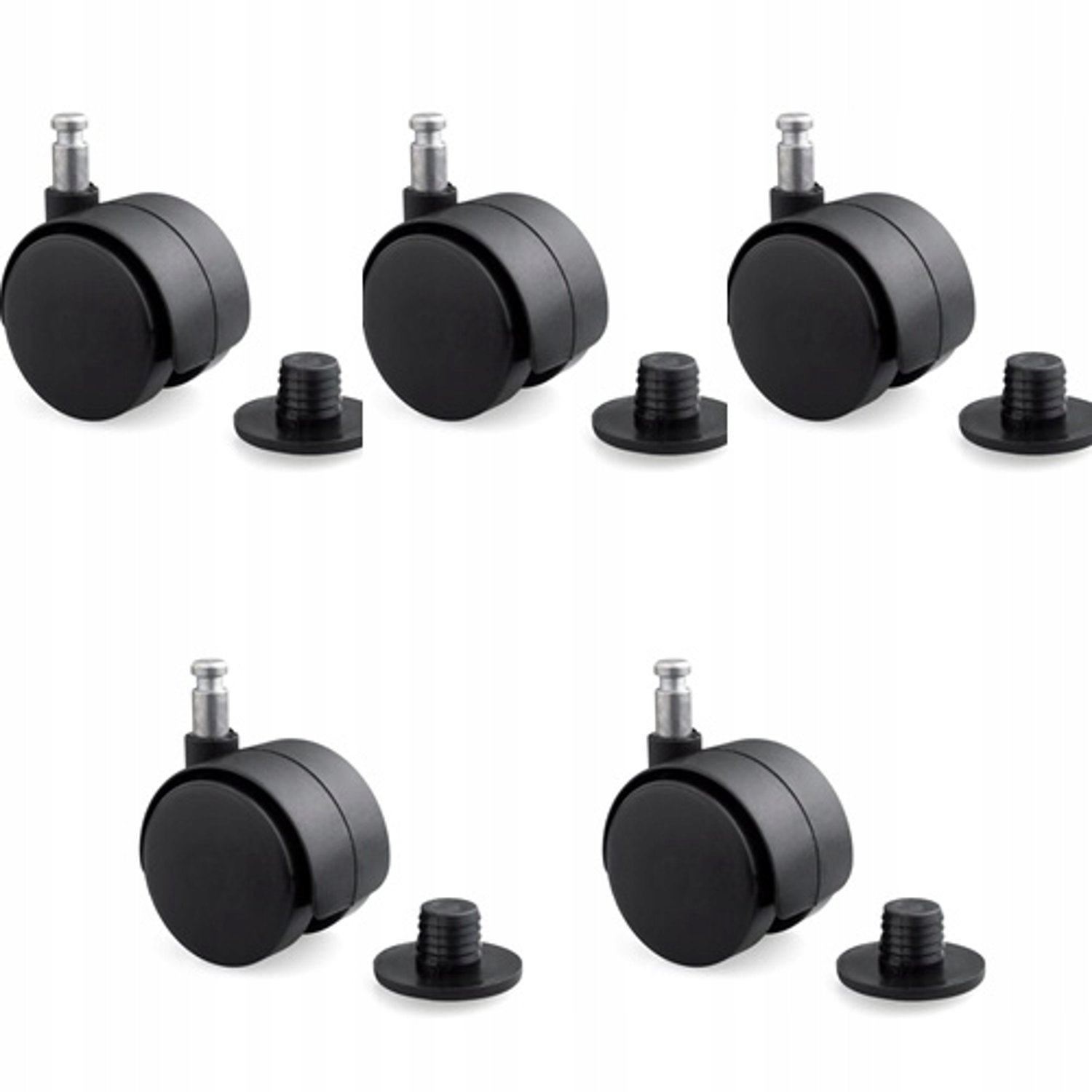 Draaiwiel 40mm met Pen - 5 Stuks - Meubelwielen