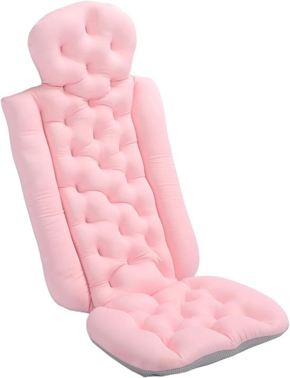 Lichaamsbadkussen - Nek- en hoofdsteun - Voor ontspanning in bad - Ergonomisch - Traagschuim - 100 cm - Roze