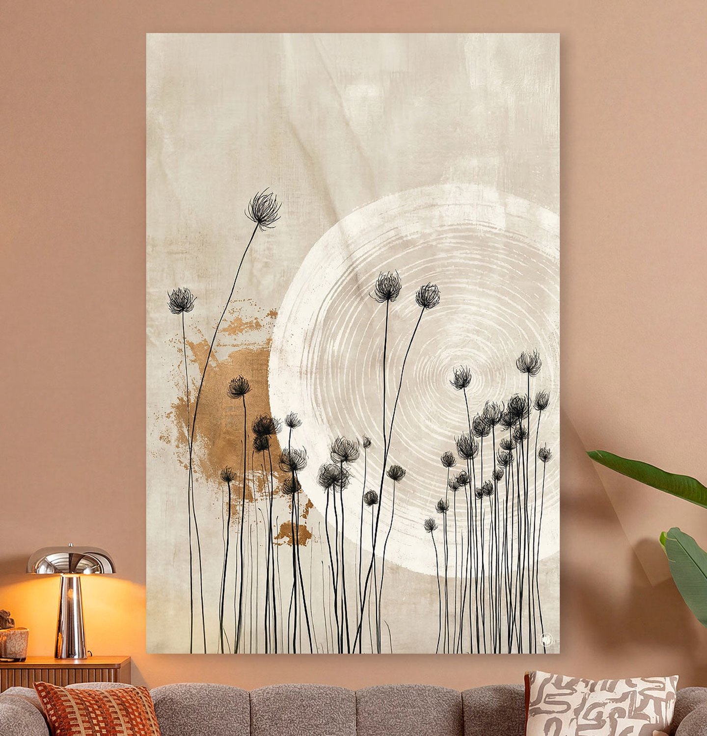HIP ORGNL Ethereal Meadow Spheres - Wanddecoratie Bloemen - 60x90 cm