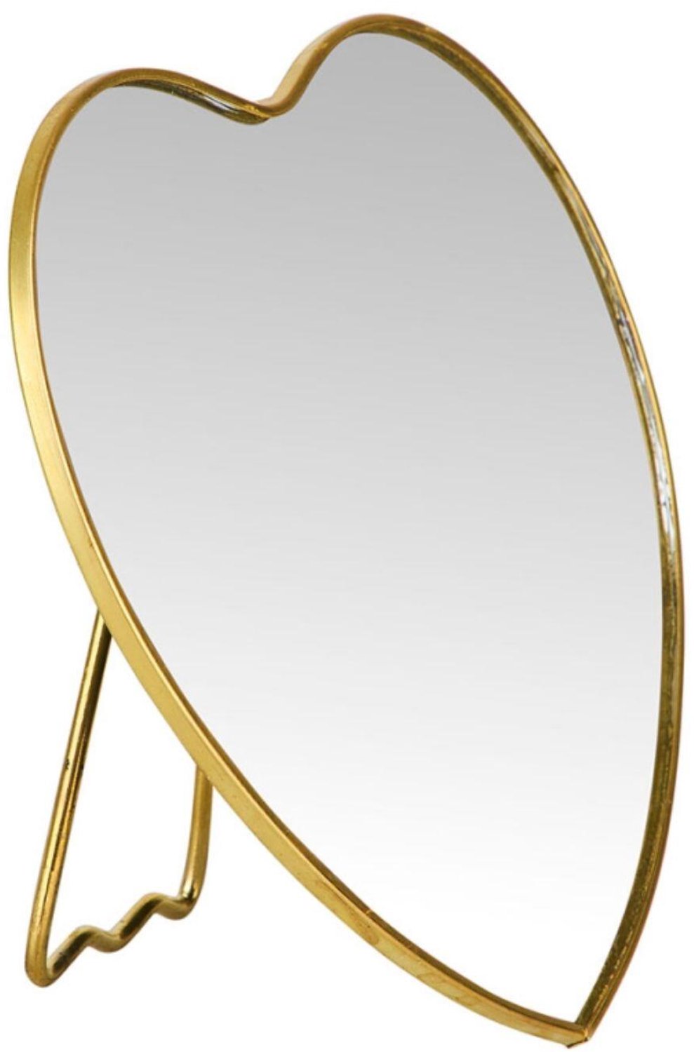 Ostaria Make-up Spiegel - hartvormig - goud - metaal - staande spiegel / tafelspiegel