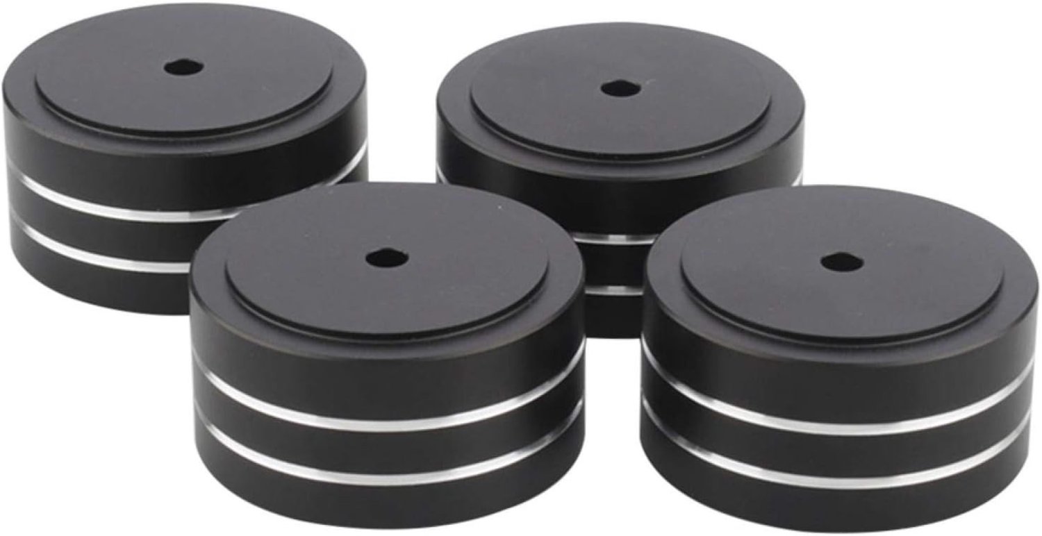 4 Stuks 40x20mm Aluminium Speaker Isolatie Voeten voor HiFi Platenspeler en Geluidsinstallatie, Geluidsisolatie Voetjes voor Turntable en Speakers
