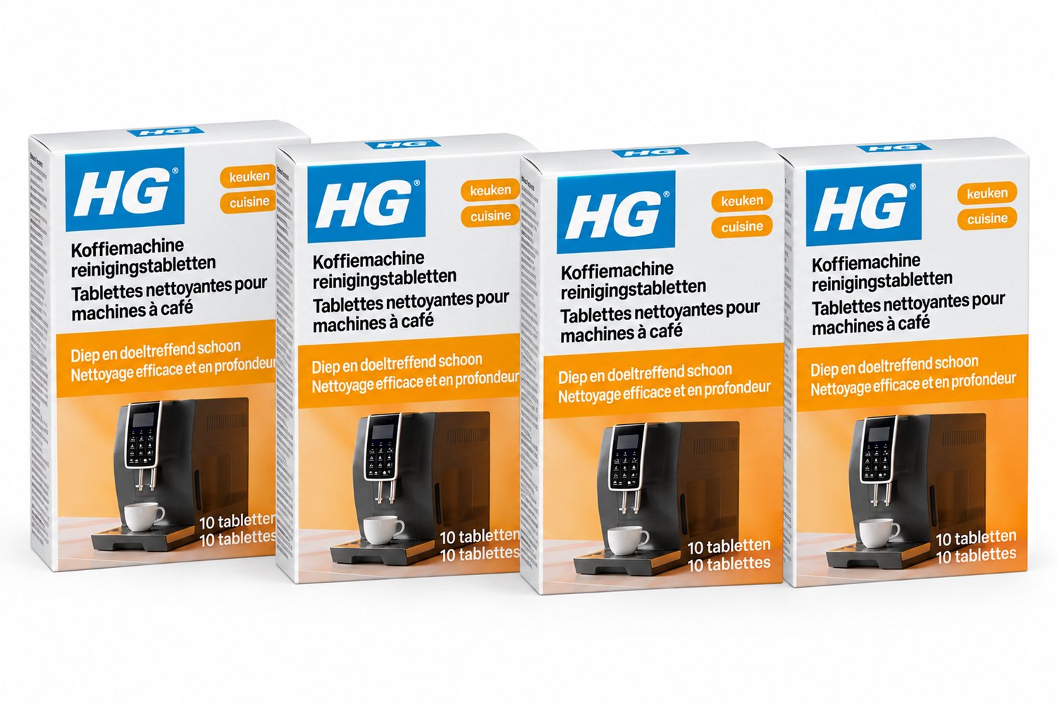HG Koffiemachine Reinigingstabletten - Voor Volautomatische Koffiemachines - 10 stuks x 4