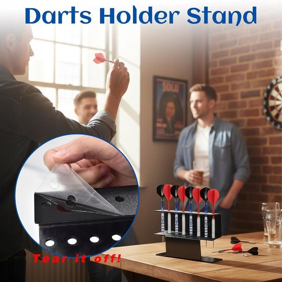 Set van 2 zwarte acryl dartpijlhouders voor muur of tafel — afbeelding 3