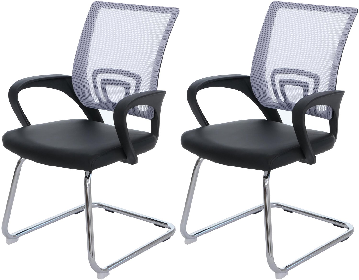 Set van 2 conferentiestoelen Ancona, bezoekersstoel, kunstleer, MVG-gecertificeerd ~ wit