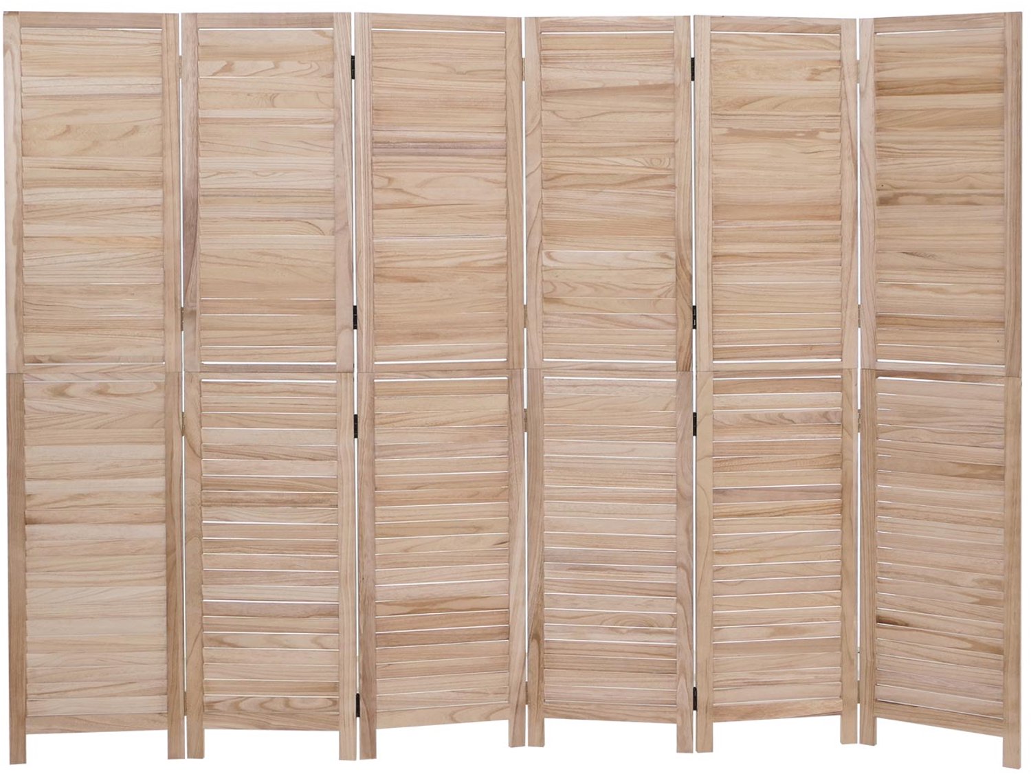 Kamerscherm MCW-C30b, ruimteverdeler, scheidingswand, zichtbescherming, vintage paulowniahout 180x242 cm ~ naturel