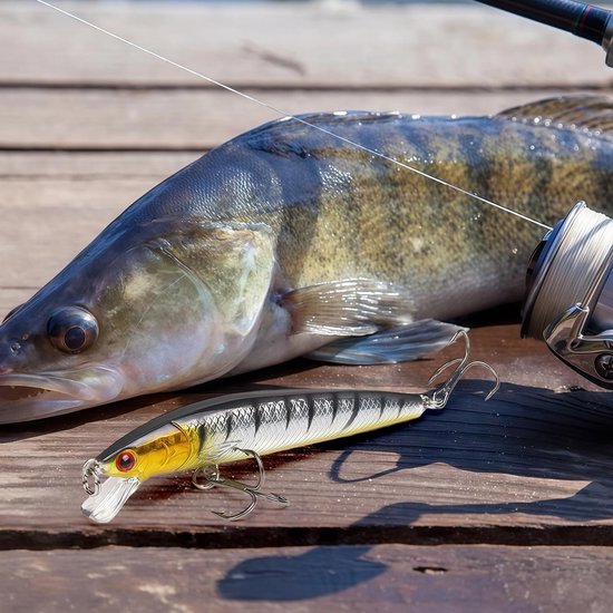 Set van 5 Realistische Wobblers voor Snoek en Zander - Perfect voor Zoet- en Zoutwater, Vissersaccessoires en Cadeau voor Hengelaars — afbeelding 5
