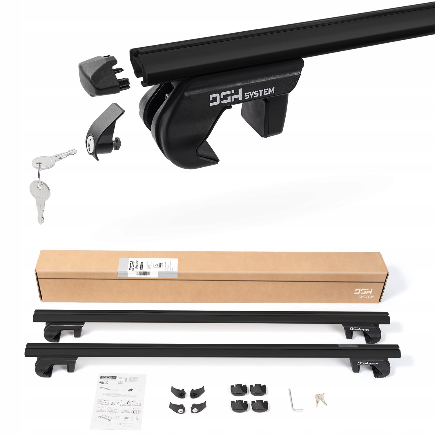 Merkloos Dakdrager Set 115cm Aluminium - Universeel voor Standaard Relingen