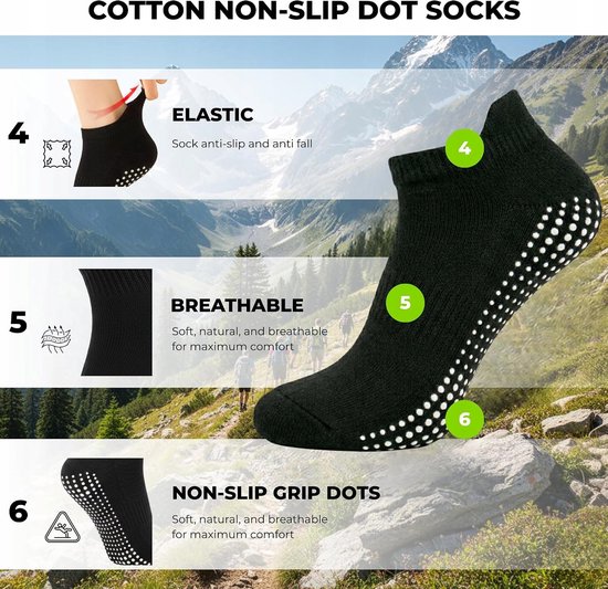 Antislip Sokken Yoga Fitness Katoen Unisex — afbeelding 3