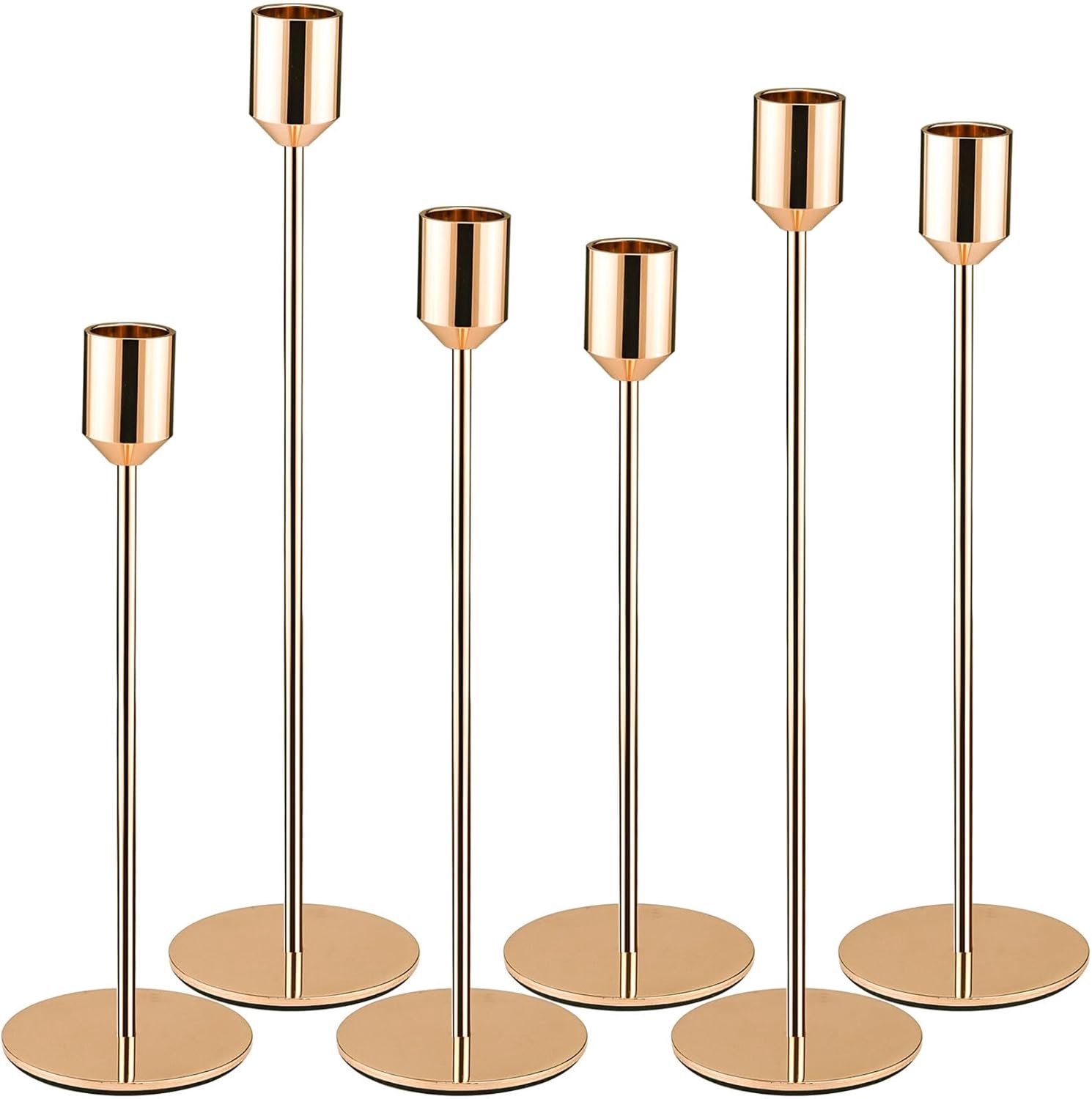 Famanu Kerzenhalter Set - Creëer een sfeervolle ambiance - Vintage design - 6 stuks rood