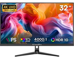 PC Monitor 32 Inch 4K UHD IPS - 3840 x 2160 Resolutie - 60 Hz Verversing - Mat Scherm - Voor Kantoor En Design