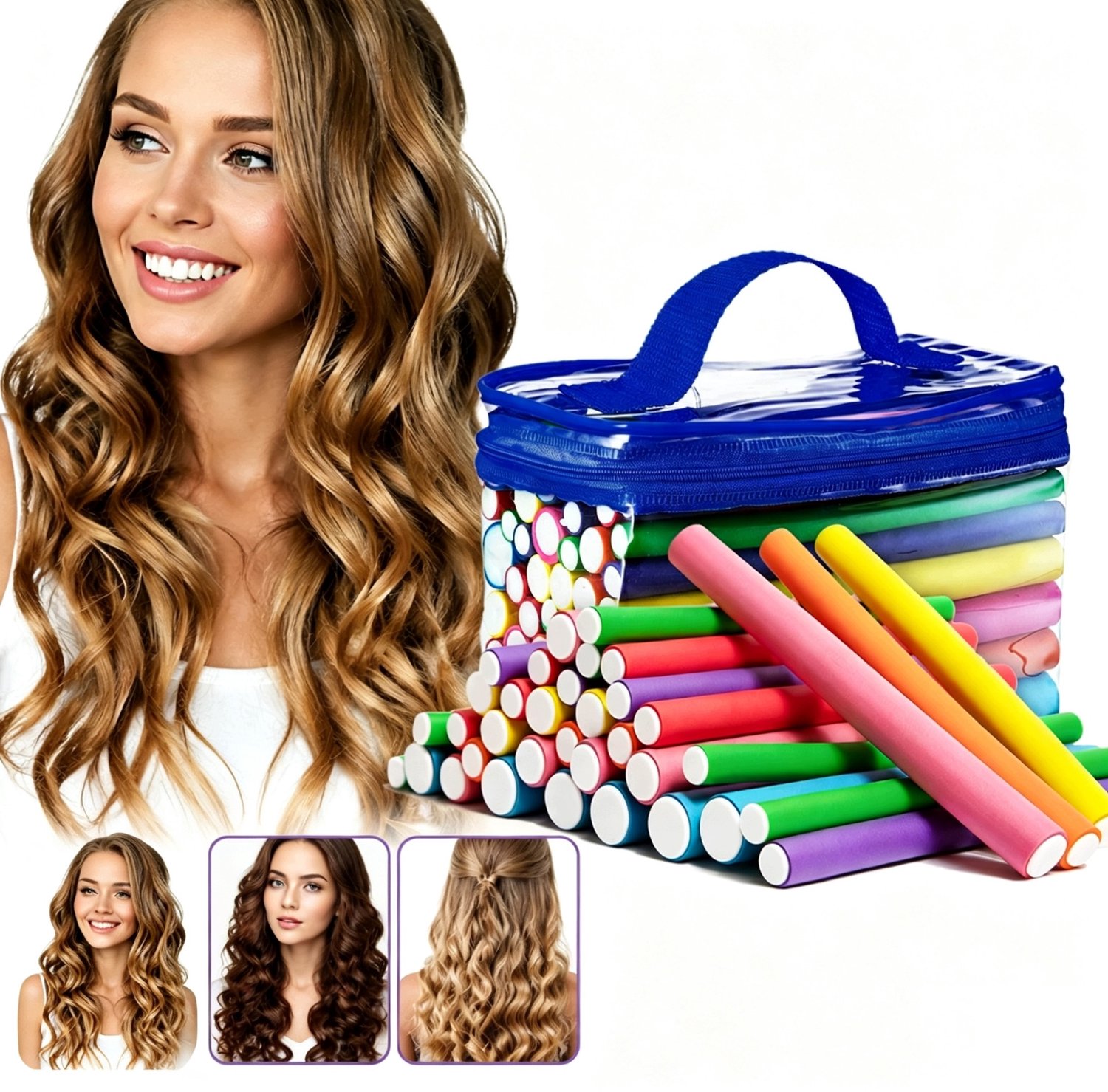 42x Zachte Schuim Haarrollers - Zonder Hitte Krullen - 18cm