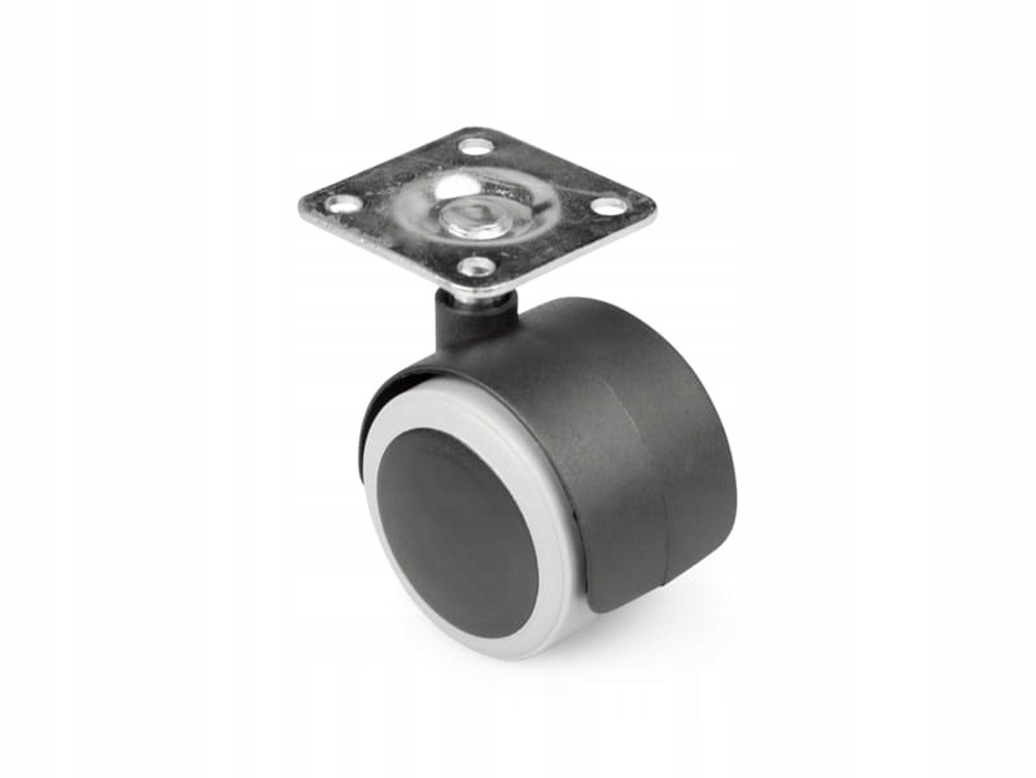 Gummie Zwenkwiel 40mm met Metalen Plaat - 1 Stuk