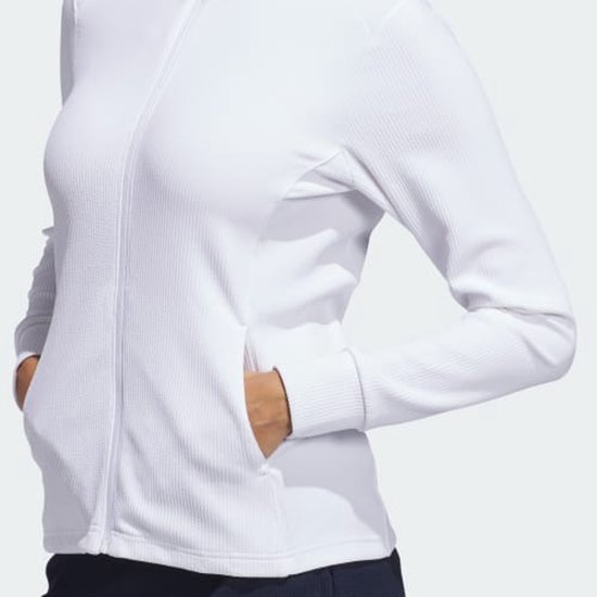 Adidas Dames W Textured Golfvest Wit van adidas — afbeelding 2