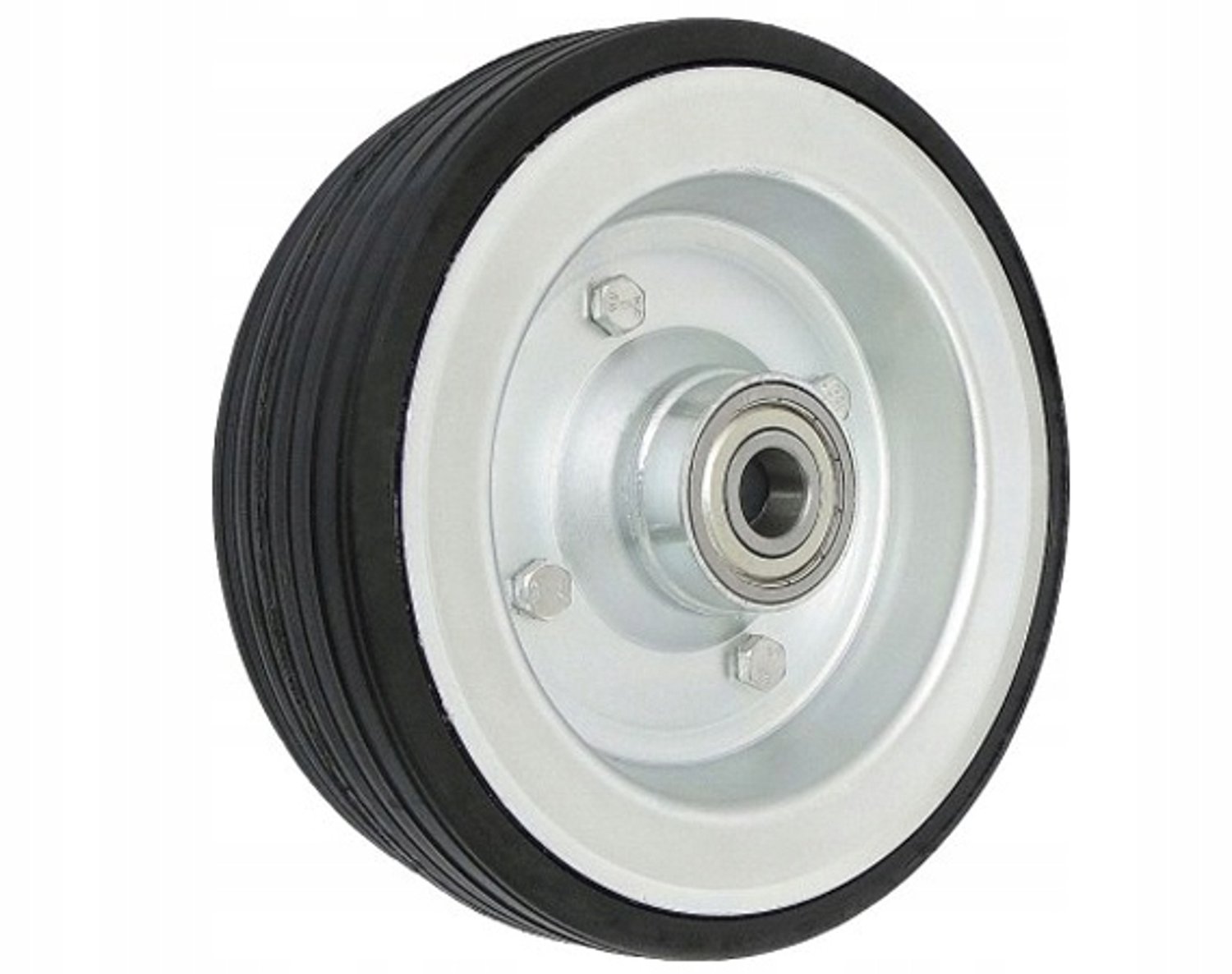 Metaal-rubber wiel 225mm voor karren, 300kg belastbaar