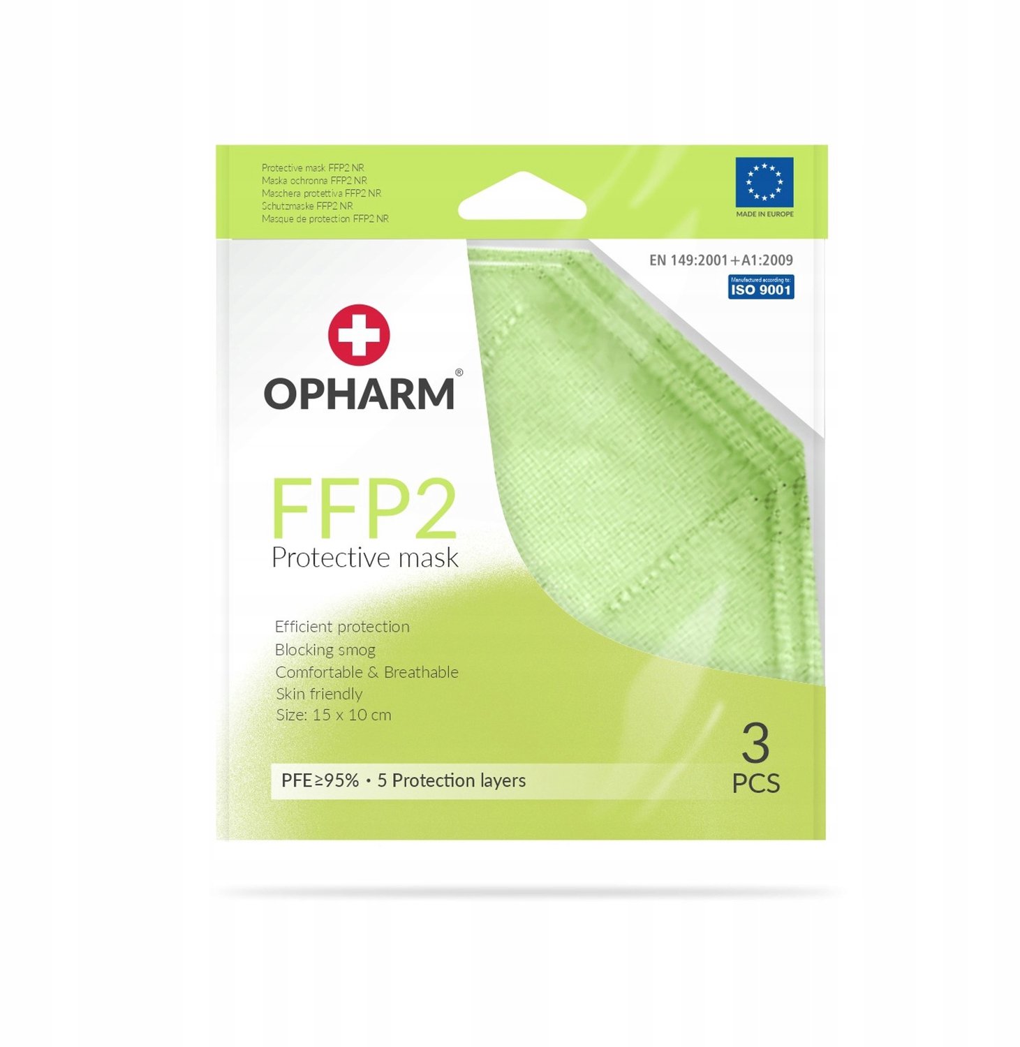 Opharm FFP2 Ademhalingsmasker - Limoncello, 3 stuks
