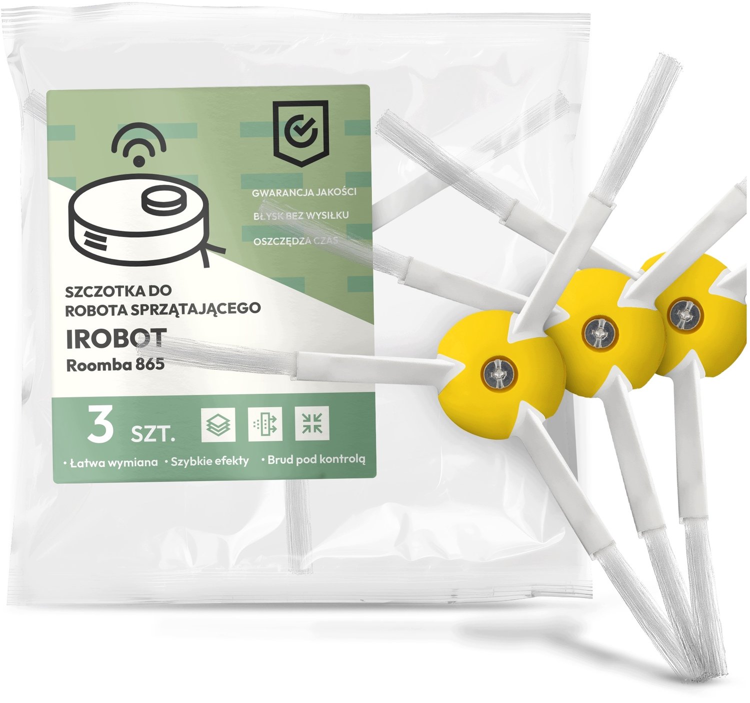 3x Zijborstel voor Robotstofzuiger - Merkloos
