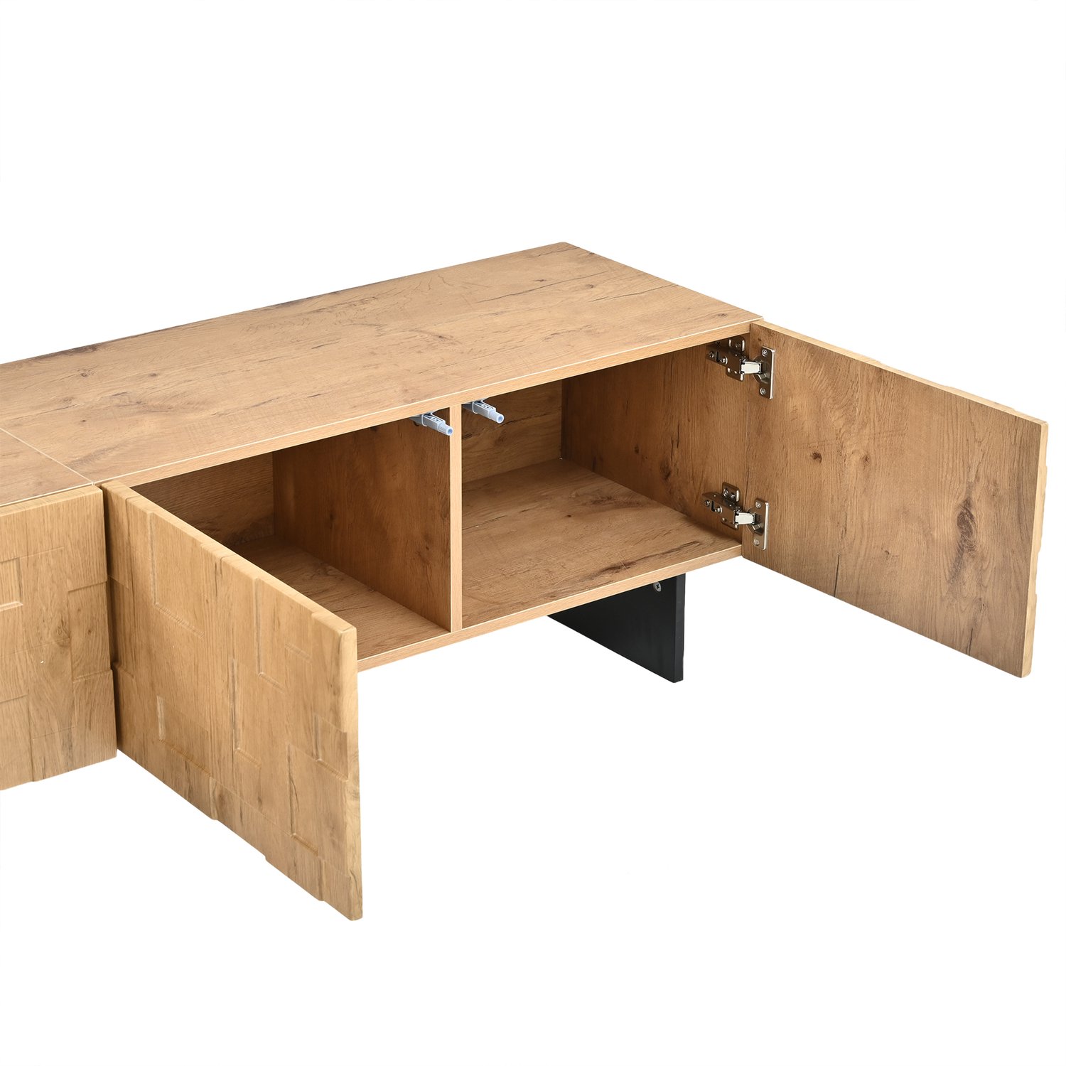 MODENUIT Tv-Meubel - 4 Deuren Met Drukopening - Voor Televisies Tot 75 Inch - MDF - 180x38,5x45 Cm - Naturel