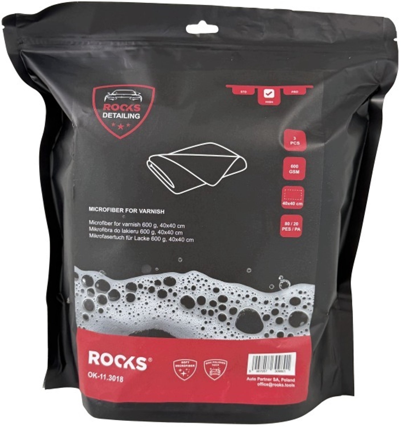 Rooks Microvezeldoeken Lak 600 g/m² 40x40cm (3 stuks)