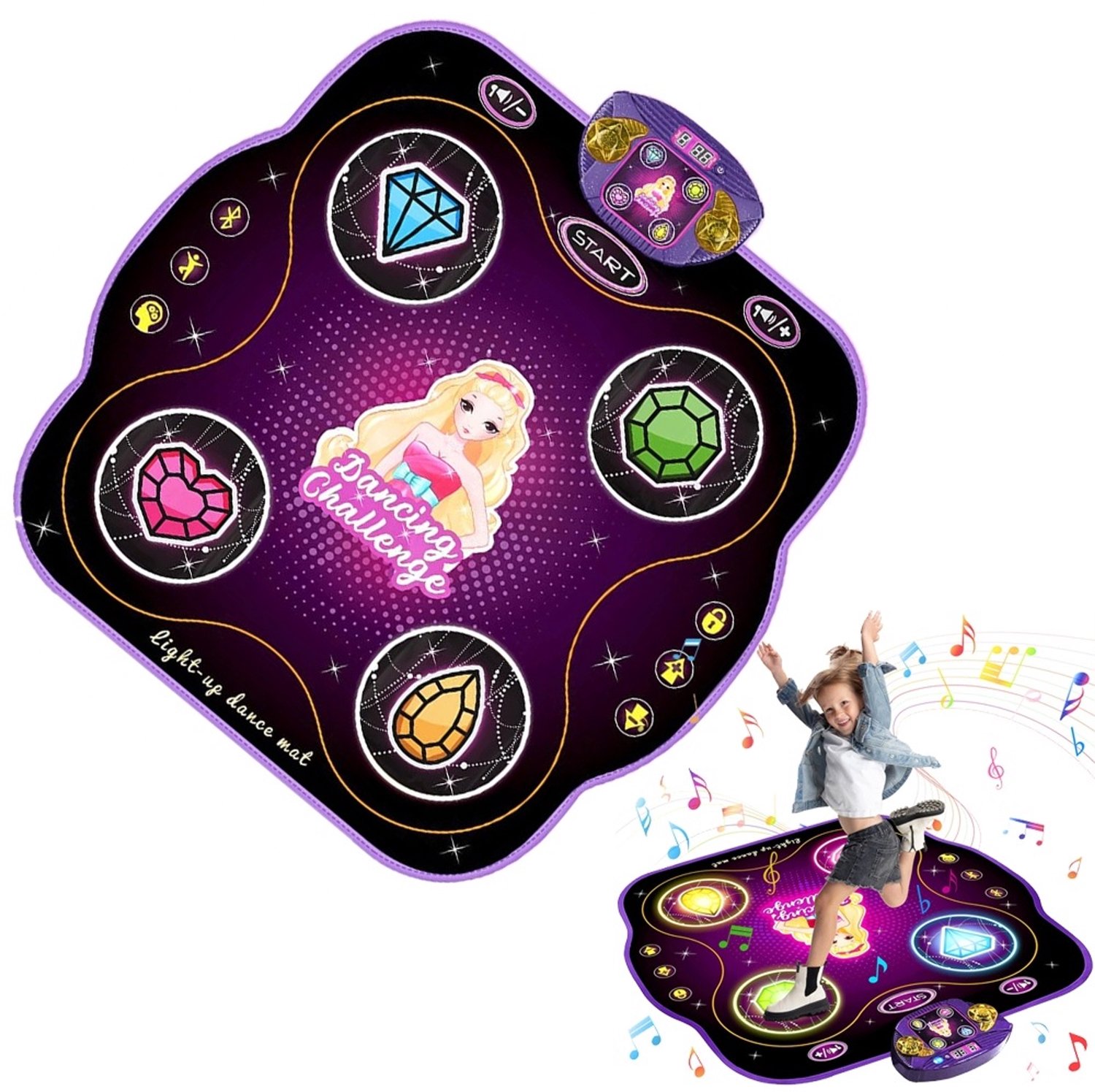 Interactieve Muzikale Dansmat met LED - Groot, 9 Spellen voor Kinderen