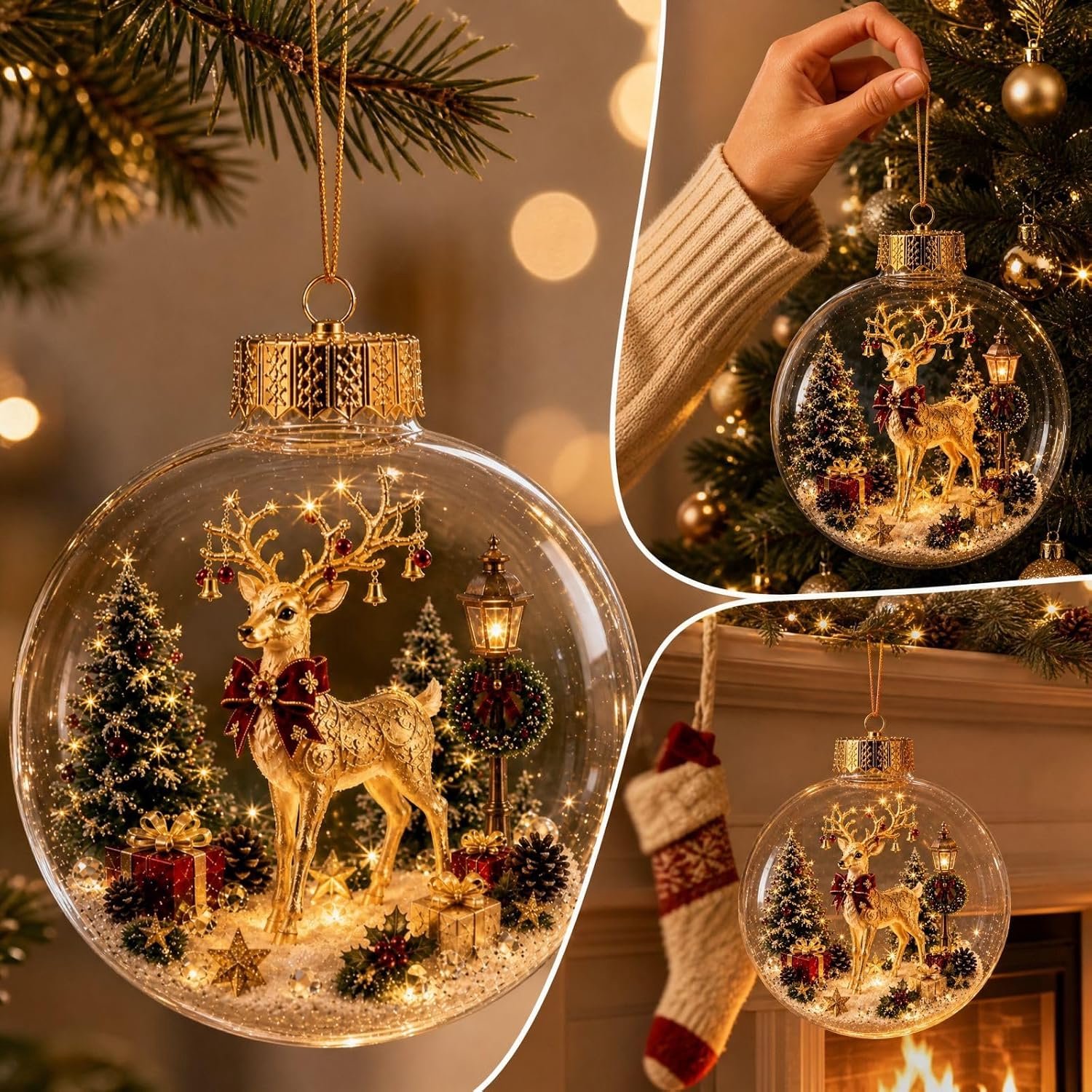 Lichtgevende Kerstbal - 8 Stuk - 10 Cm - Plastic Kerstballen - Kerstballen Set - Kerstdecoratie - Doorzichtige Kerstballen - Kerstmis Decoratie - Met Warm LED-Licht - Geschikt Voor Halloween-Decoraties, Kerstdecoraties En Verjaardagsfeestjes – foto 6