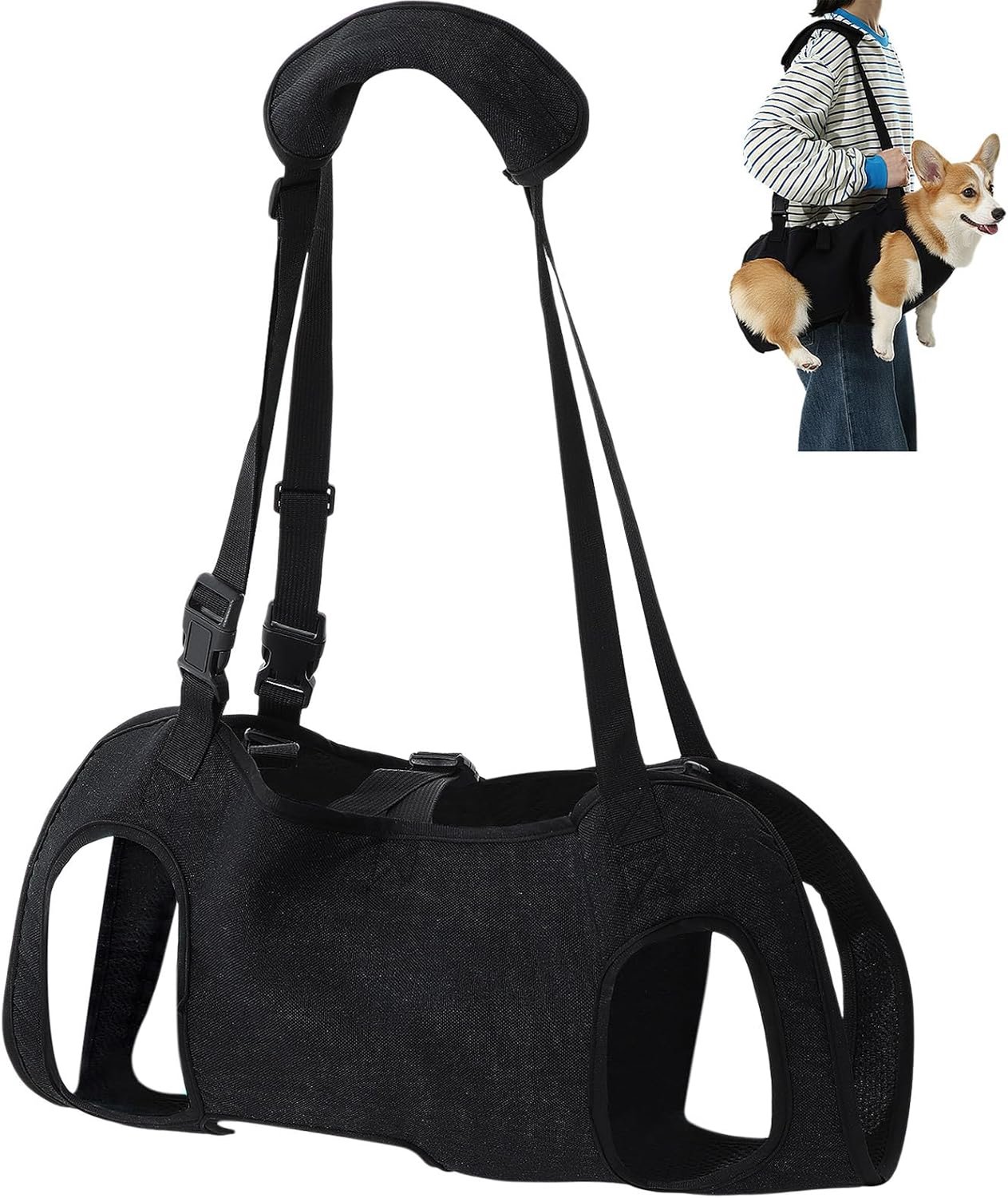 Hondenharnas met tilhulp en handgreep - verstelbaar - Maat S -geschikt voor honden van 6 tot 12,5 kg